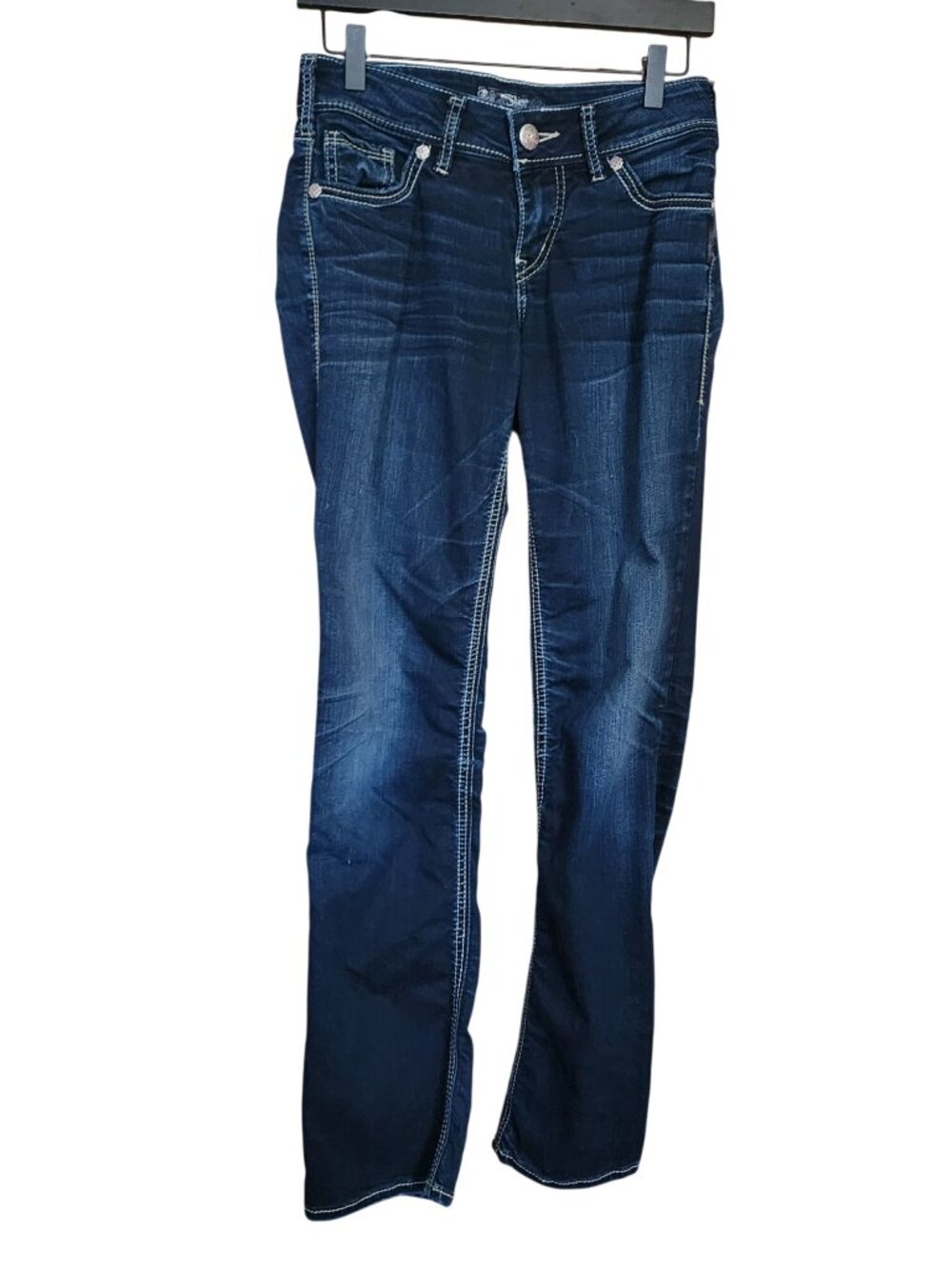 Silver Suki Mid Slim Boot Denim Jeans Womens Size 26